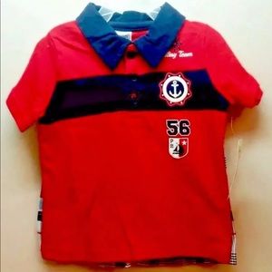 Sailing Team Boys Outfit Red Navy White 18 M